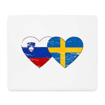 Slowenien Schweden Flagge Herz used - Mousepad (Querformat) - Weiß - Vorne