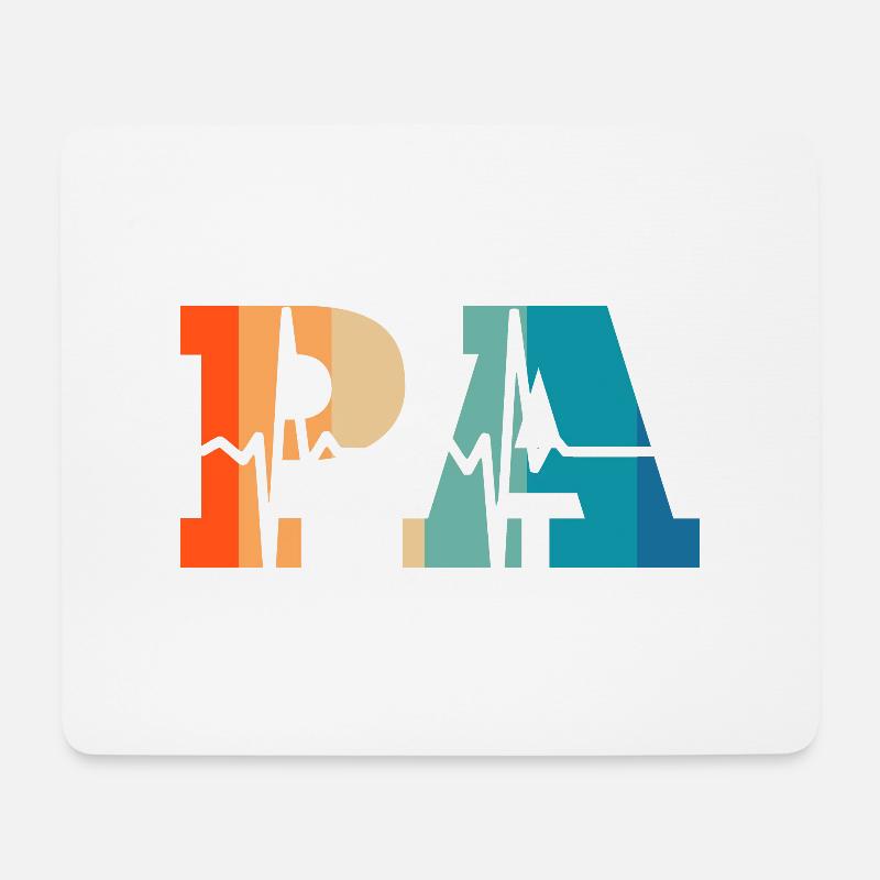 Herzschlag Retro Arzthelferin - Mousepad (Querformat) - Weiß