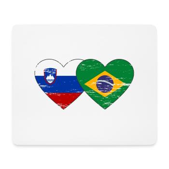 Slowenien Brasilien Flagge Herz used - Mousepad (Querformat) - Weiß - Vorne