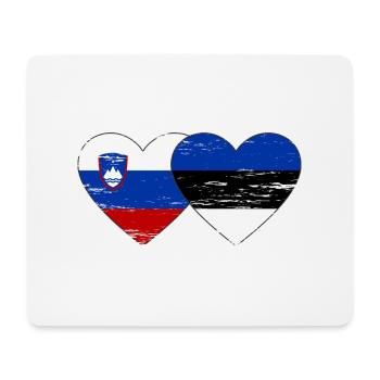 Slowenien Estland Flagge Herz used - Mousepad (Querformat) - Weiß - Vorne