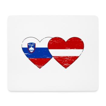 Slovénie Lettonie drapeau coeur utilisé - Tapis de souris (format paysage) - blanc - Devant