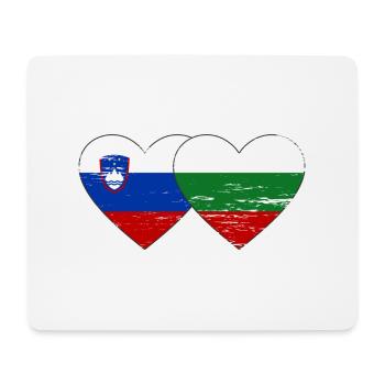 Slowenien Bulgarien Flagge Herz used - Mousepad (Querformat) - Weiß - Vorne