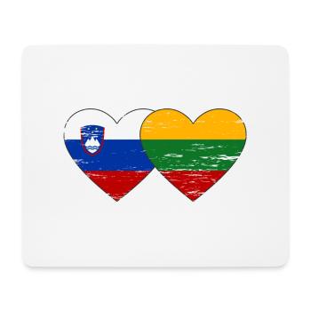 Slowenien Litauen Flagge Herz used - Mousepad (Querformat) - Weiß - Vorne