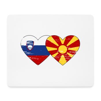 Slovénie Macédoine drapeau coeur utilisé - Tapis de souris (format paysage) - blanc - Devant