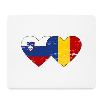 Slovénie Roumanie Drapeau Coeur - Tapis de souris (format paysage) - blanc - Devant