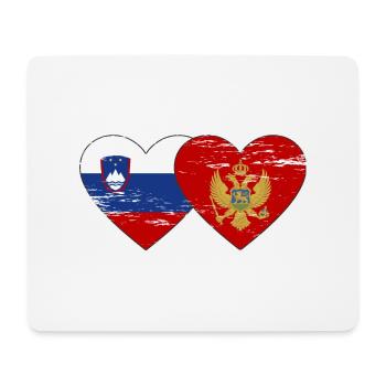 Slowenien Montenegro Flagge Herz used - Mousepad (Querformat) - Weiß - Vorne