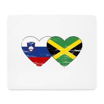 Slowenien Jamaika Flagge Herz used - Mousepad (Querformat) - Weiß - Vorne