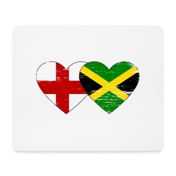 Angleterre Jamaïque drapeau coeur utilisé - Tapis de souris (format paysage) - blanc - Devant