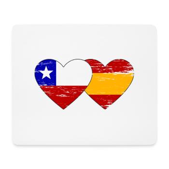 Chile Spanien Flagge Herz used - Mousepad (Querformat) - Weiß - Vorne