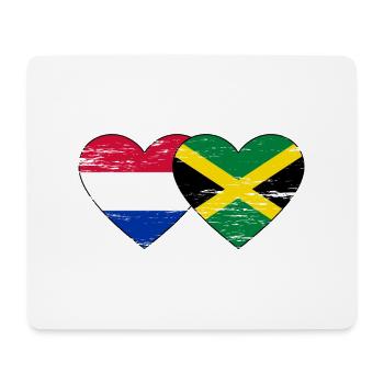 Holland Jamaica Flag Heart Used - Mouse Pad (horizontal) - white - Front