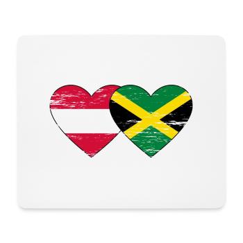 Autriche Jamaïque Drapeau Coeur utilisé - Tapis de souris (format paysage) - blanc - Devant
