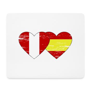 Peru Spain flag heart used - Mouse Pad (horizontal) - white - Front