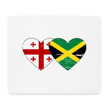 Georgien Jamaika Flagge Herz used - Mousepad (Querformat) - Weiß - Vorne