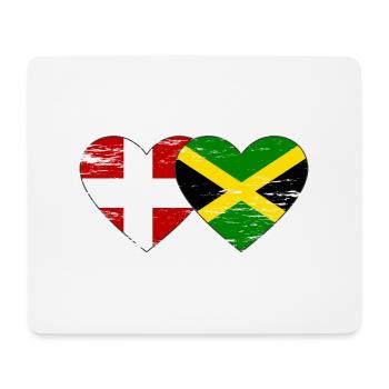 Dänemark Jamaika Flagge Herz used - Mousepad (Querformat) - Weiß - Vorne
