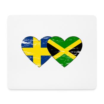 Schweden Jamaika Flagge Herz used - Mousepad (Querformat) - Weiß - Vorne