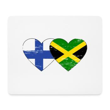 Finnland Jamaika Flagge Herz used - Mousepad (Querformat) - Weiß - Vorne