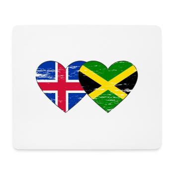 Island Jamaika Flagge Herz used - Mousepad (Querformat) - Weiß - Vorne