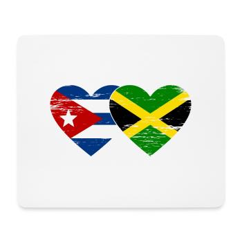Kuba Jamaika Flagge Herz used - Mousepad (Querformat) - Weiß - Vorne