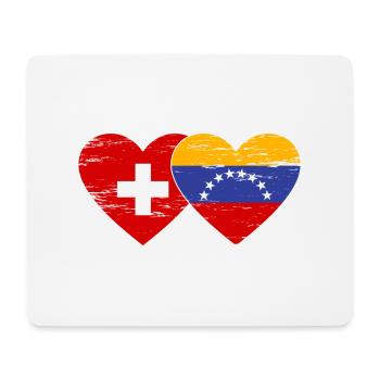 Switzerland Venezuela flag heart used - Mouse Pad (horizontal) - white - Front