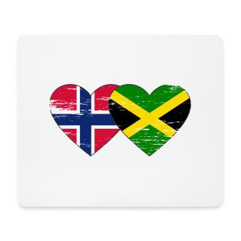 Norwegen Jamaika Flagge Herz used - Mousepad (Querformat) - Weiß - Vorne