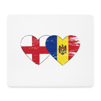 England Moldau Flagge Herz used - Mousepad (Querformat) - Weiß - Vorne