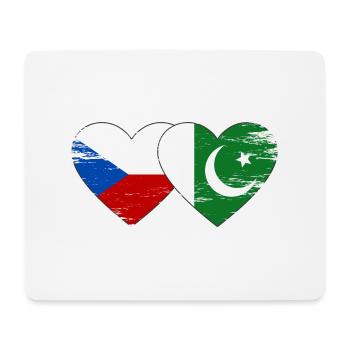 République tchèque Drapeau pakistanais coeur utilisé - Tapis de souris (format paysage) - blanc - Devant