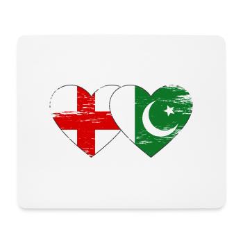 England Pakistan Flag Heart - Mouse Pad (horizontal) - white - Front