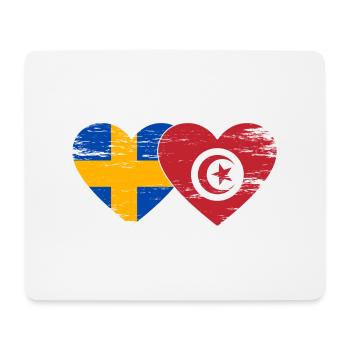 Suède Tunisie drapeau coeur utilisé - Tapis de souris (format paysage) - blanc - Devant