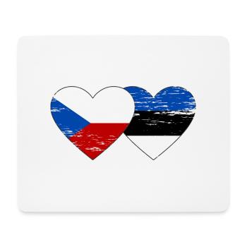 République tchèque Drapeau de l’Estonie coeur utilisé - Tapis de souris (format paysage) - blanc - Devant