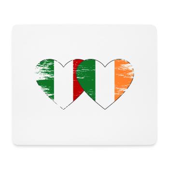 Italy Ireland Flag Heart Used - Mouse Pad (horizontal) - white - Front
