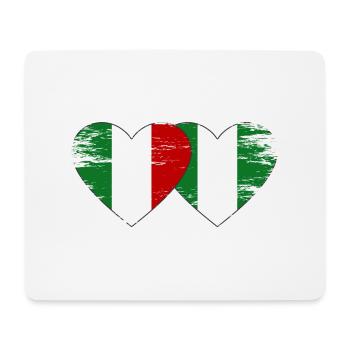 Italy Nigeria flag heart used - Mouse Pad (horizontal) - white - Front