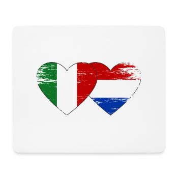 Italy Holland flag heart used - Mouse Pad (horizontal) - white - Front