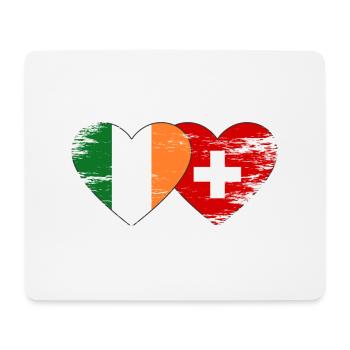 Drapeau de l’Irlande Suisse Coeur - Tapis de souris (format paysage) - blanc - Devant