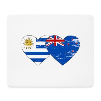 Uruguay New Zealand flag heart used - Mouse Pad (horizontal) - white - Front