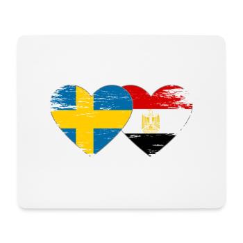 Sweden Egypt Flag Hands Heart Shape Used - Mouse Pad (horizontal) - white - Front