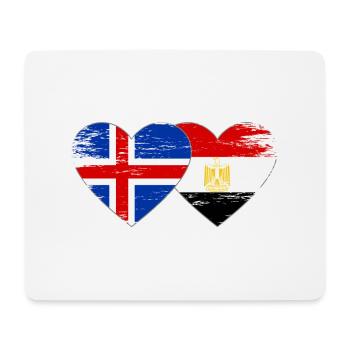 Iceland Egypt Flag Hands Heart Shape Used - Mouse Pad (horizontal) - white - Front