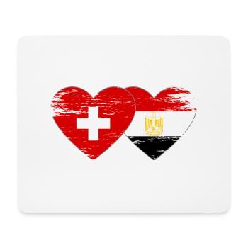 Switzerland Egypt Flag Hands Heart Shape Used - Mouse Pad (horizontal) - white - Front
