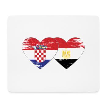 Croatia Egypt Flag Hands Heart Shape Used - Mouse Pad (horizontal) - white - Front