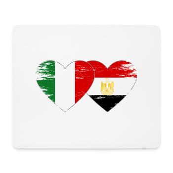Italy Egypt Flag Hands Heart Shape Used - Mouse Pad (horizontal) - white - Front