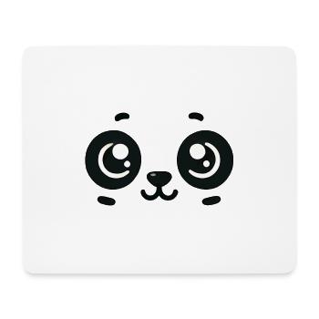 Minimalistischer Panda: Weichheit in Schwarz - Mousepad (Querformat) - Weiß - Vorne