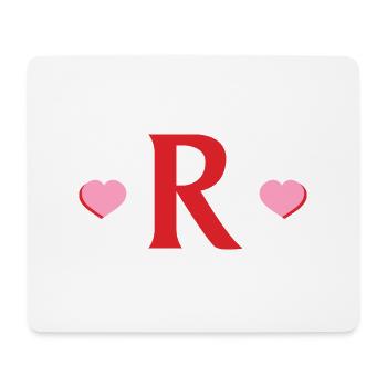 Lettre r cœurs rouges - Tapis de souris (format paysage) - blanc - Devant