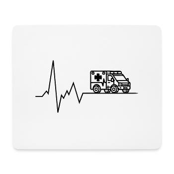 Heartbeat RTW Ambulance Paramedic Kankenwagen - Mouse Pad (horizontal) - white - Front