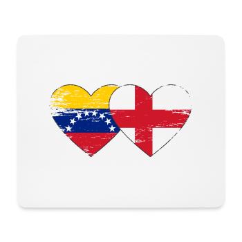 Venezuela England flag hands heart shape used - Mouse Pad (horizontal) - white - Front
