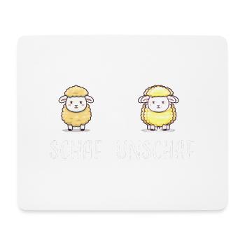 Schaf Unschaf lustiges cooles Geschenk - Mousepad (Querformat) - Weiß - Vorne