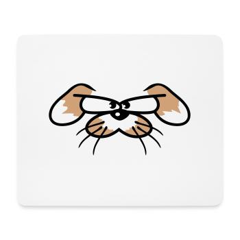 Dog, rabbit, animal, looking, angry, angry, serious, aggressive - Mouse Pad (horizontal) - white - Front