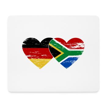 Allemagne Afrique du Sud Drapeau Mains Coeur Forme Utilisé - Tapis de souris (format paysage) - blanc - Devant