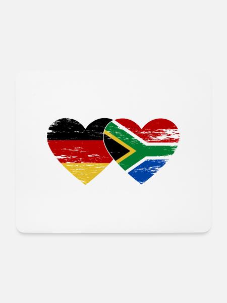 Deutschland Südafrika Flagge Hände Herzform used - Mousepad (Querformat) - Weiß