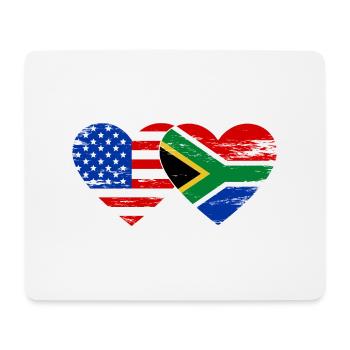 États-Unis Afrique du Sud drapeau coeur forme utilisé - Tapis de souris (format paysage) - blanc - Devant
