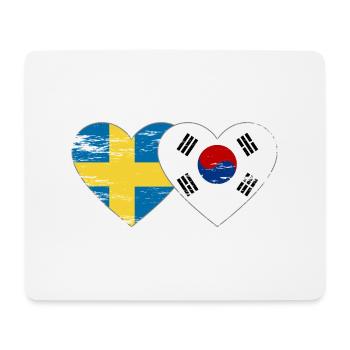 Sweden South Korea flag heart used - Mouse Pad (horizontal) - white - Front