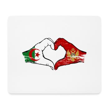 Algeria Montenegro Flag Hands Heart Shape Used - Mouse Pad (horizontal) - white - Front